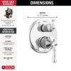 DELTA Broderick 14 Series Integrated Diverter Trim 3-Setting — Lumicoat® Chrome
