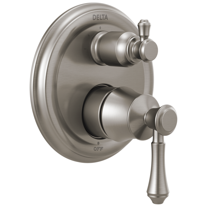 DELTA Cassidy Traditional 2-Handle Monitor 14 Series Valve Trim with 3-Setting Integrated Diverter — Stainless
