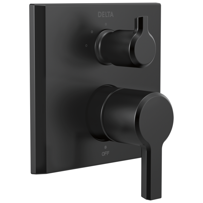 DELTA Pivotal Monitor 14 Series Valve Trim with 3-Setting Integrated Diverter — Matte Black