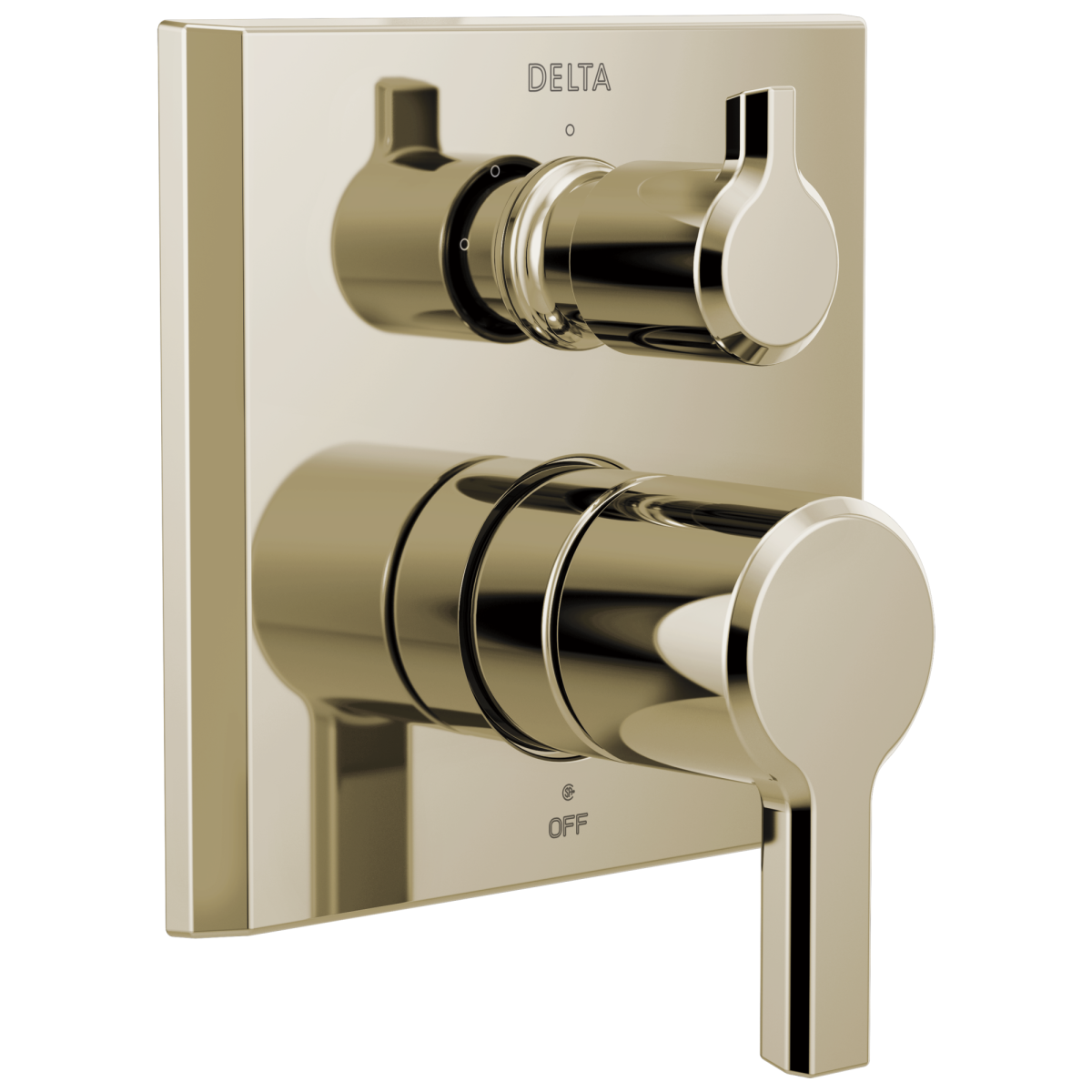DELTA Pivotal 2-Handle Monitor 14 Series Valve Trim with 3-Setting Diverter — Lumicoat® Polished Nickel