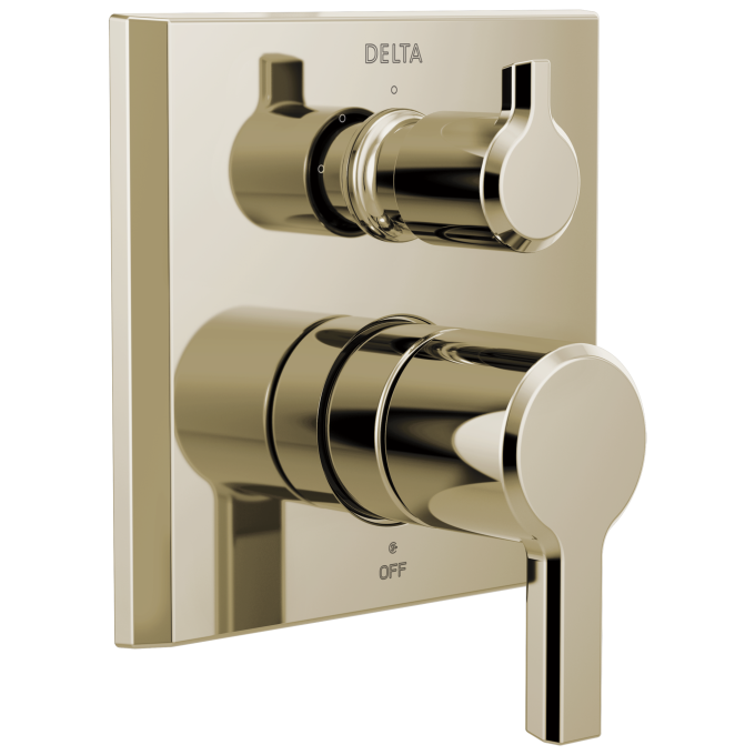 DELTA Pivotal 2-Handle Monitor 14 Series Valve Trim with 3-Setting Diverter — Lumicoat® Polished Nickel