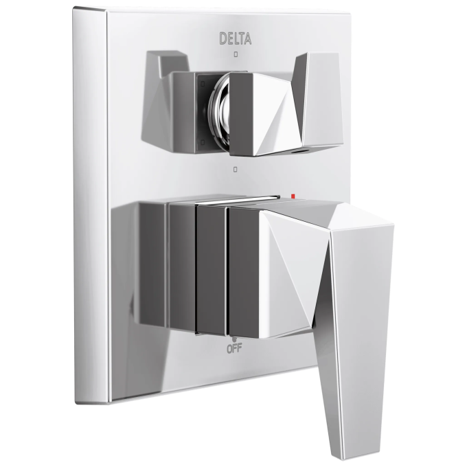 DELTA Trillian Two-Handle Monitor 14 Series Valve Trim with 6-Setting Diverter — Lumicoat® Chrome