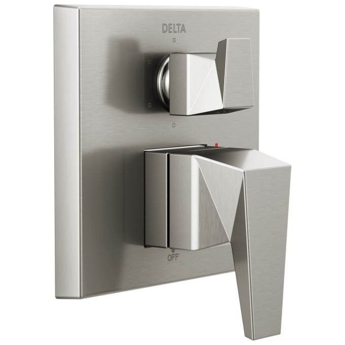 DELTA Trillian Two-Handle Monitor 14 Series Valve Trim with 6-Setting Diverter — Lumicoat® Stainless