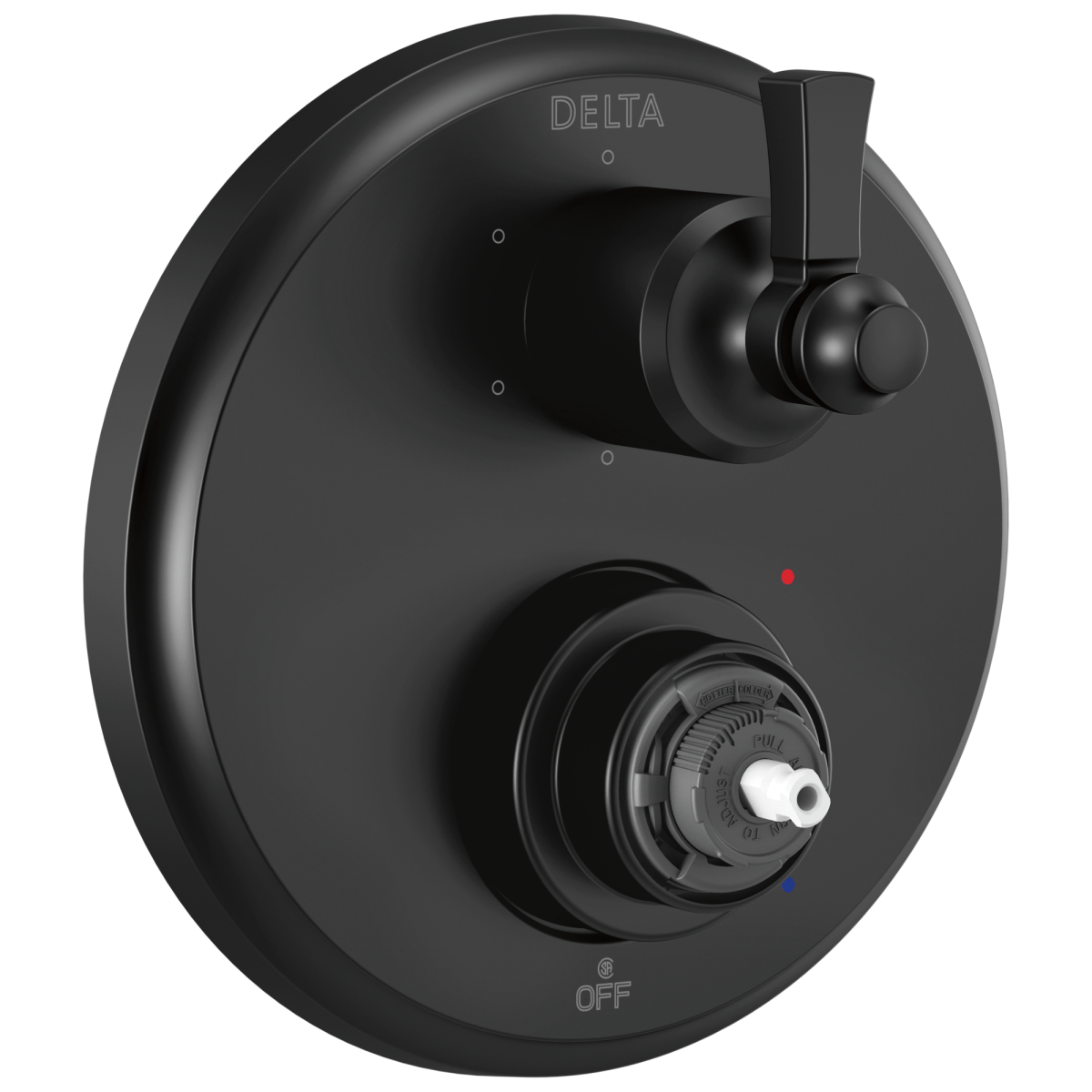 DELTA Dorval Traditional 2-Handle Monitor 14 Series Valve Trim with 6 Setting Diverter — Matte Black