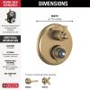 DELTA Dorval Traditional 2-Handle Monitor 14 Series Valve Trim with 6 Setting Diverter — Champagne Bronze