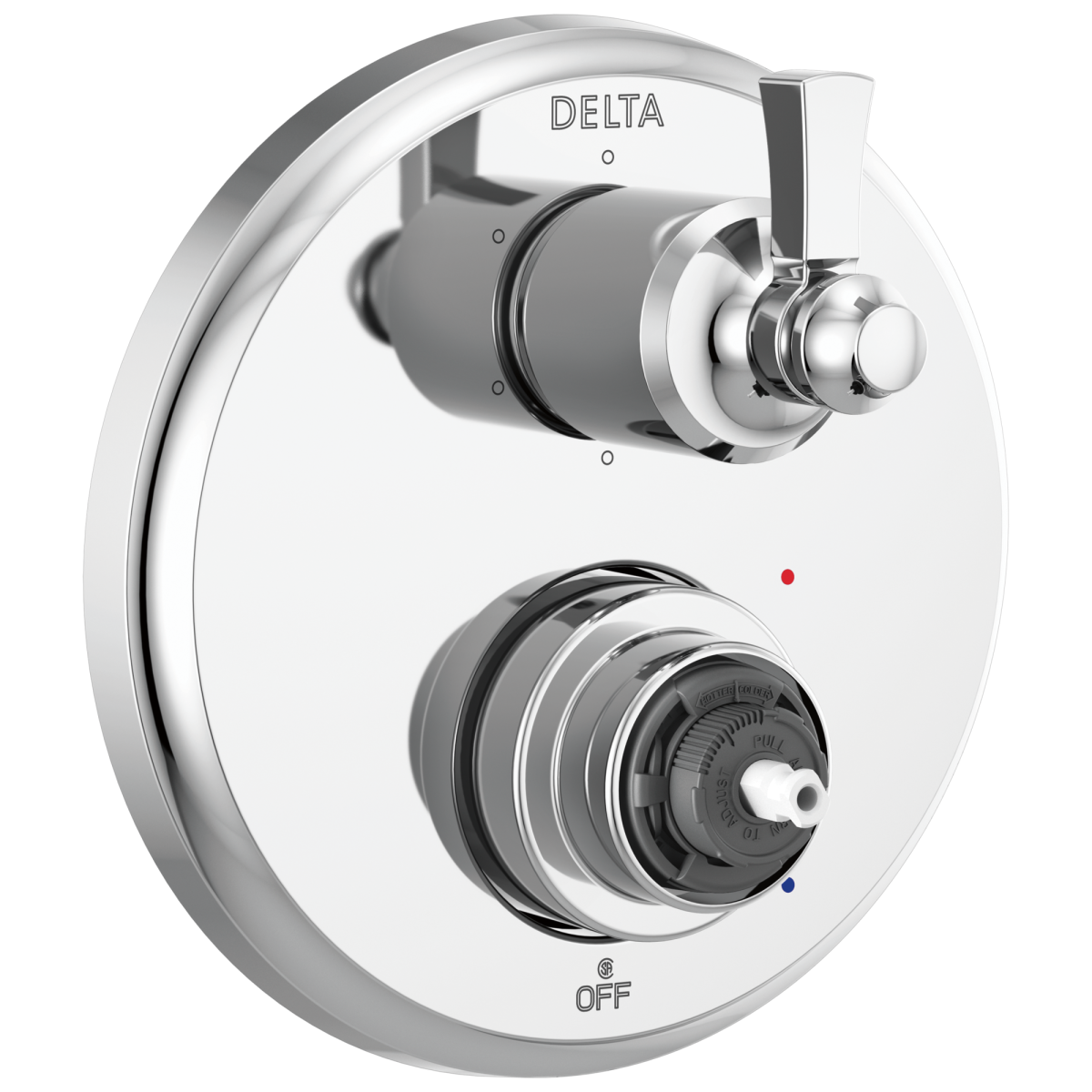 DELTA Dorval Traditional 2-Handle Monitor 14 Series Valve Trim with 6 Setting Diverter — Chrome