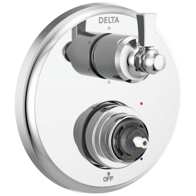 DELTA Dorval Traditional 2-Handle Monitor 14 Series Valve Trim with 6 Setting Diverter — Chrome