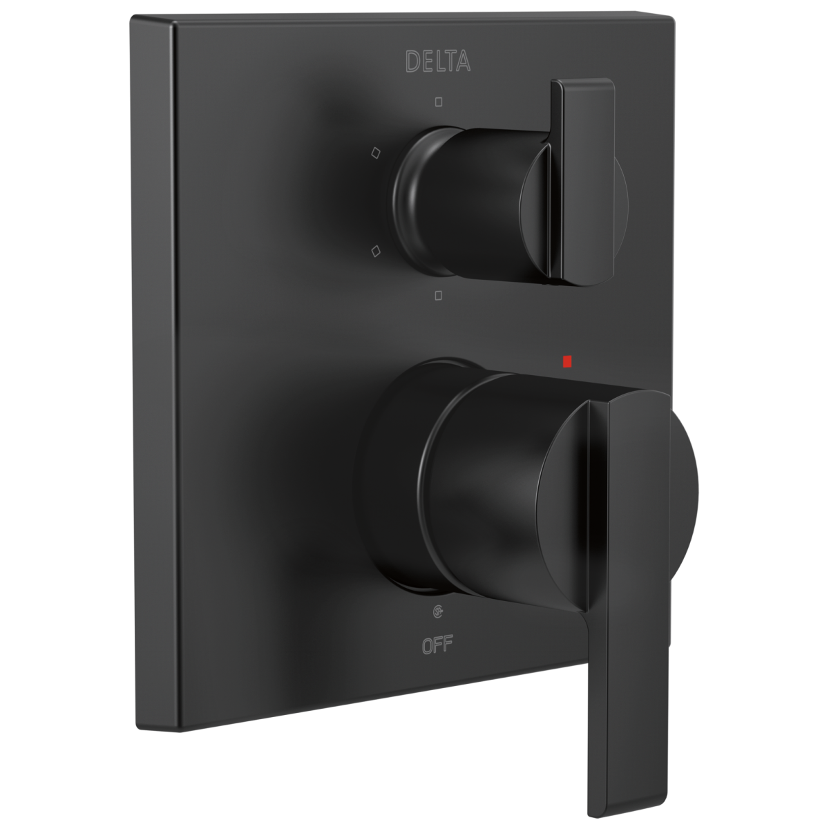 DELTA Ara Angular Modern Monitor 14 Series Valve Trim with 6-Setting Integrated Diverter — Matte Black