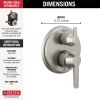 DELTA Galeon 14S Integrated Diverter Trim - 6 Setting — Lumicoat® Stainless