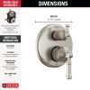 DELTA Broderick 14 Series Integrated Diverter Trim 6-Setting — Lumicoat® Stainless