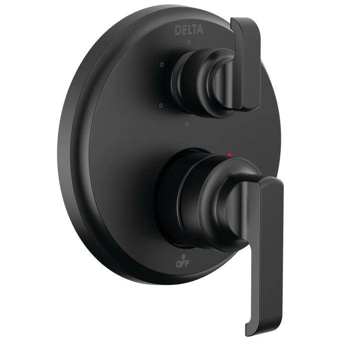 DELTA Tetra 14 Series Integrated Diverter Trim with 6-Setting — Matte Black