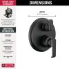 DELTA Tetra 14 Series Integrated Diverter Trim with 6-Setting — Matte Black