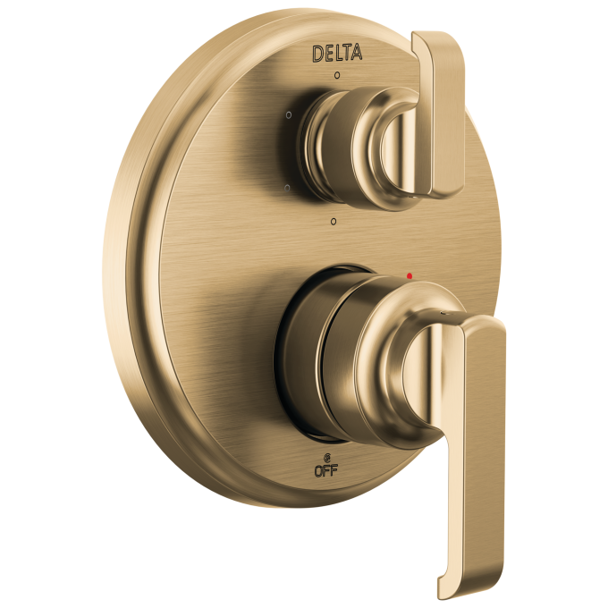 DELTA Tetra 14 Series Integrated Diverter Trim with 6-Setting — Lumicoat® Champagne Bronze