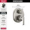 DELTA Tetra 14 Series Integrated Diverter Trim with 6-Setting — Lumicoat® Stainless