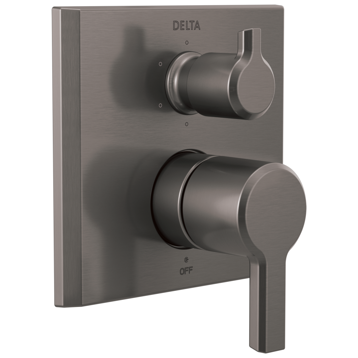 DELTA Pivotal 14 Series Integrated Diverter Trim - 6 Function Diverter — Lumicoat® Black Stainless