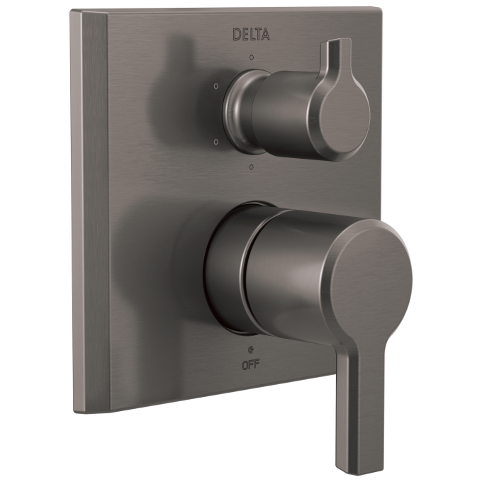 DELTA Pivotal 14 Series Integrated Diverter Trim - 6 Function Diverter — Lumicoat® Black Stainless