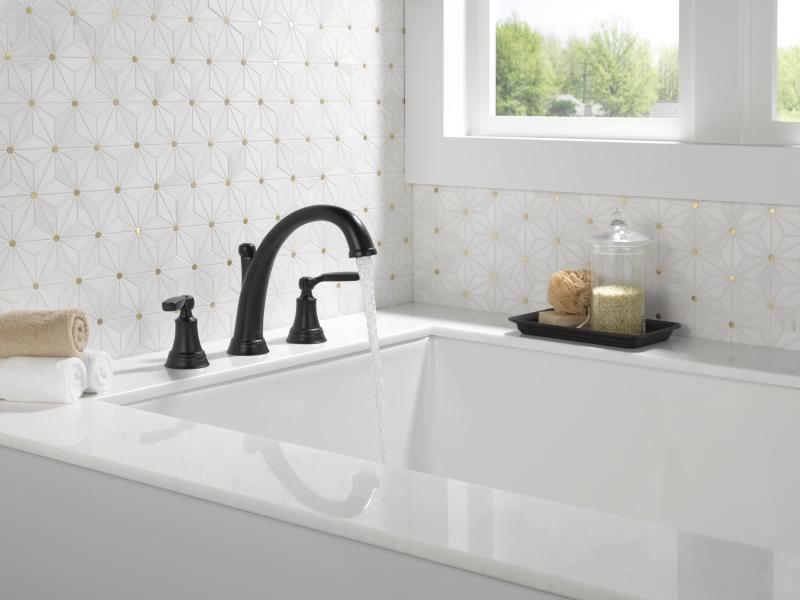 DELTA Woodhurst Roman Tub Trim — Matte Black