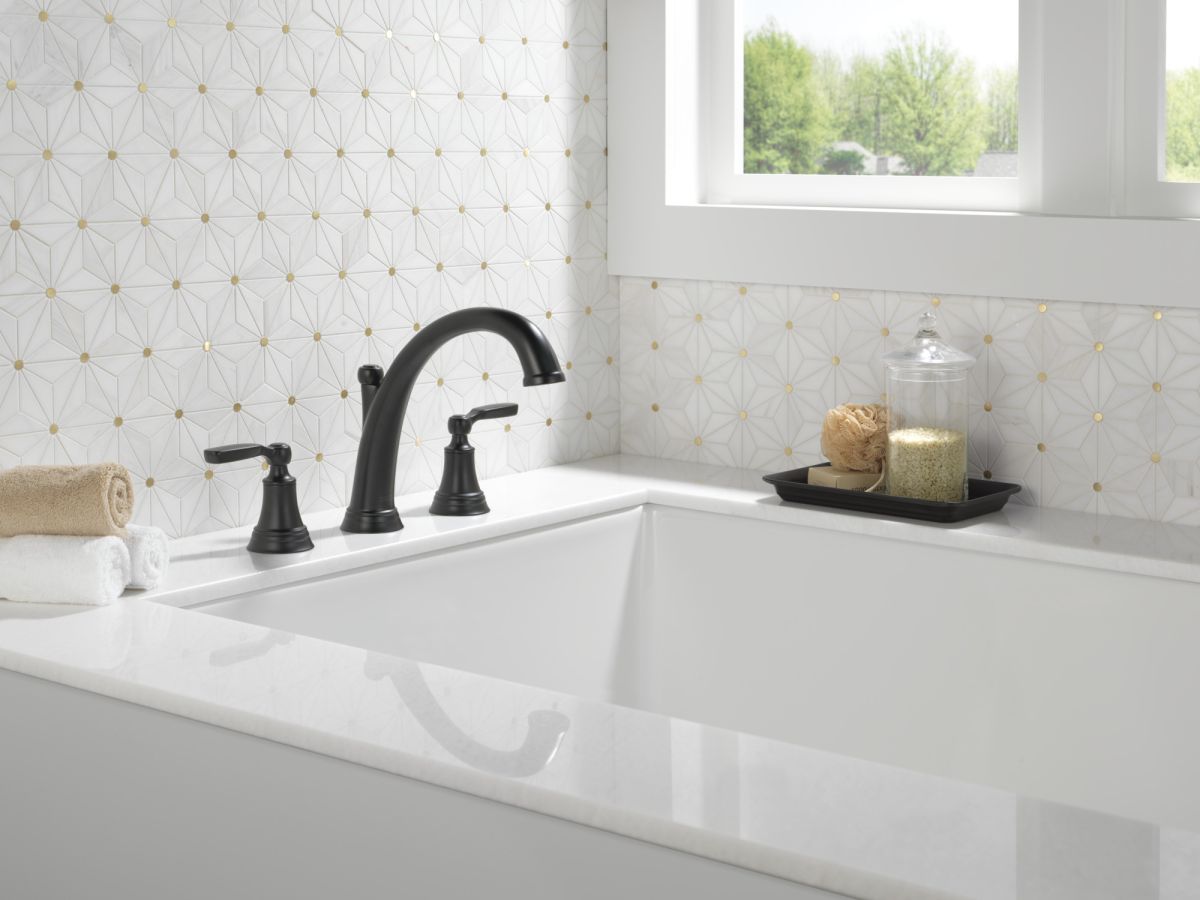 DELTA Woodhurst Roman Tub Trim — Matte Black