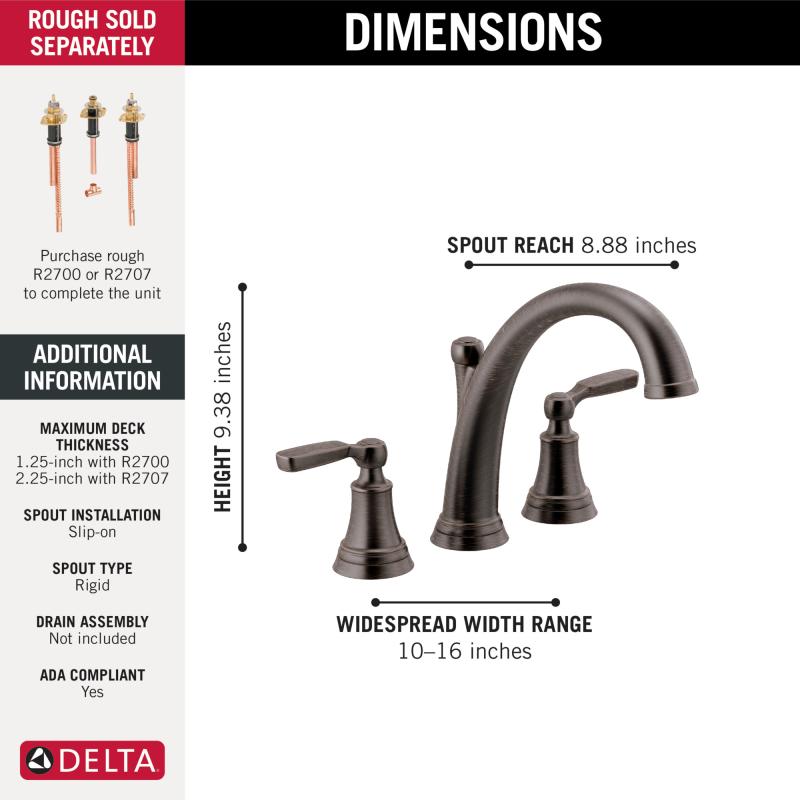 DELTA Woodhurst Roman Tub Trim — Venetian Bronze