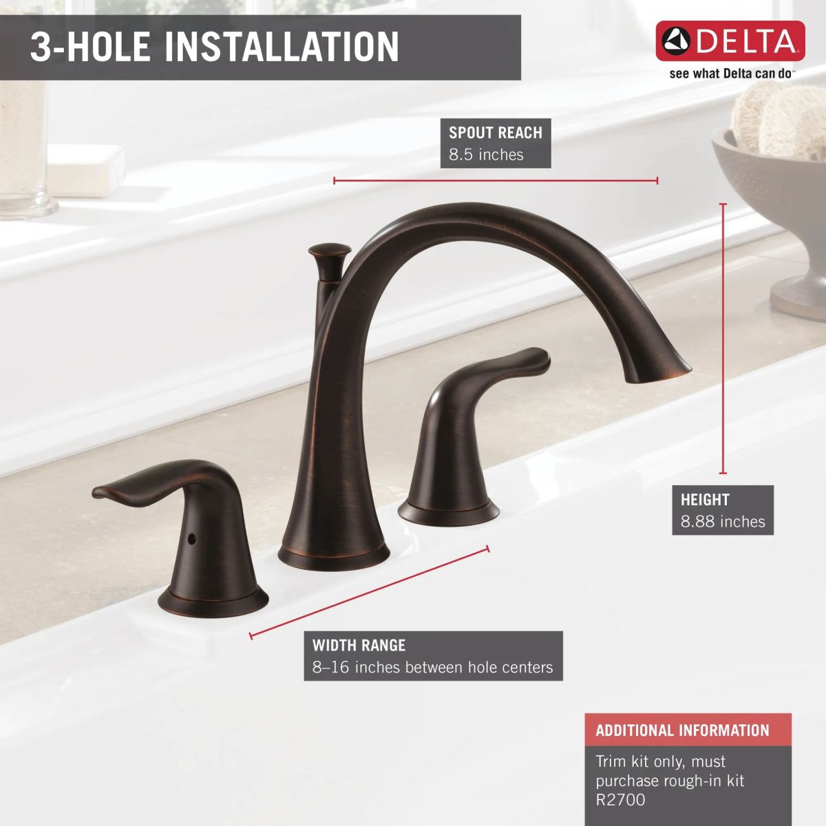 DELTA Lahara Roman Tub Trim — Venetian Bronze