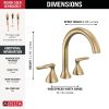 DELTA Bonacci Three Hole Roman Tub Trim — Lumicoat® Champagne Bronze
