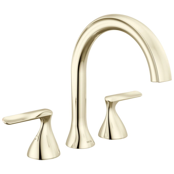 DELTA Bonacci Three Hole Roman Tub Trim — Lumicoat® Polished Nickel