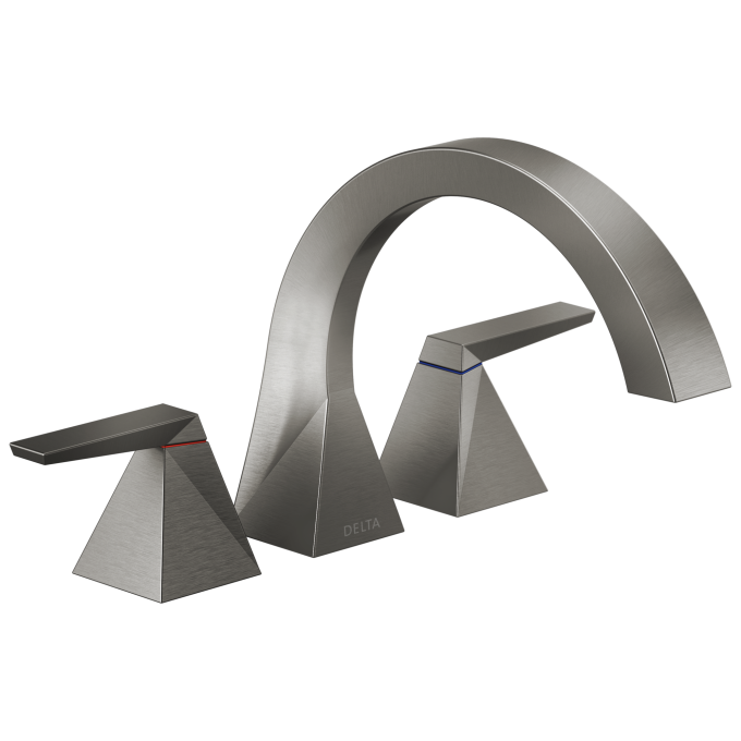 DELTA Trillian Two-Handle Roman Tub Trim — Lumicoat® Black Stainless