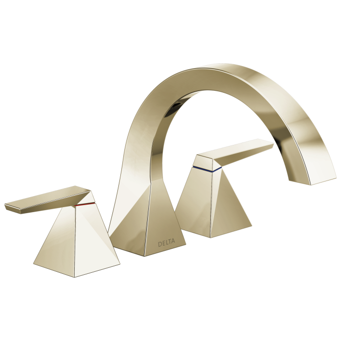 DELTA Trillian Two-Handle Roman Tub Trim — Lumicoat® Polished Nickel
