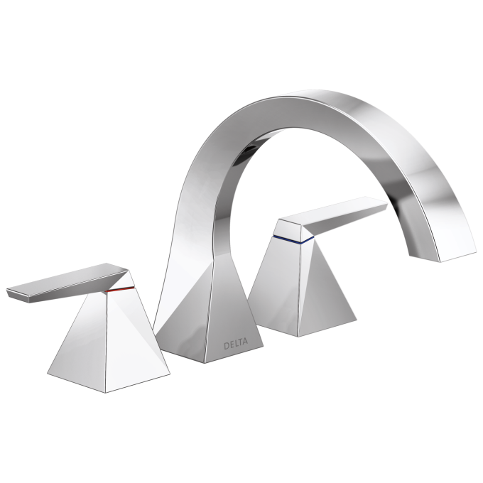 DELTA Trillian Two-Handle Roman Tub Trim — Lumicoat® Chrome