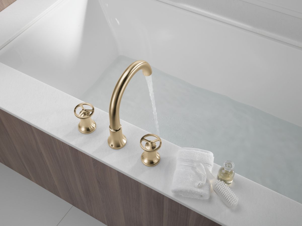 DELTA Trinsic Roman Tub Faucet Trim — Champagne Bronze