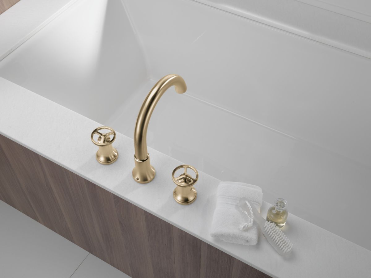 DELTA Trinsic Roman Tub Faucet Trim — Champagne Bronze