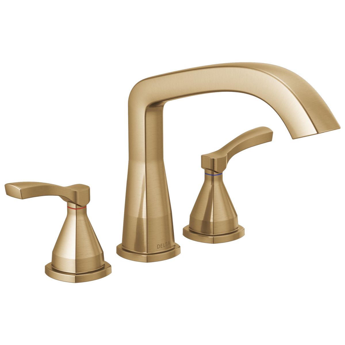 DELTA Stryke Three Hole Roman Tub Trim — Lumicoat® Champagne Bronze