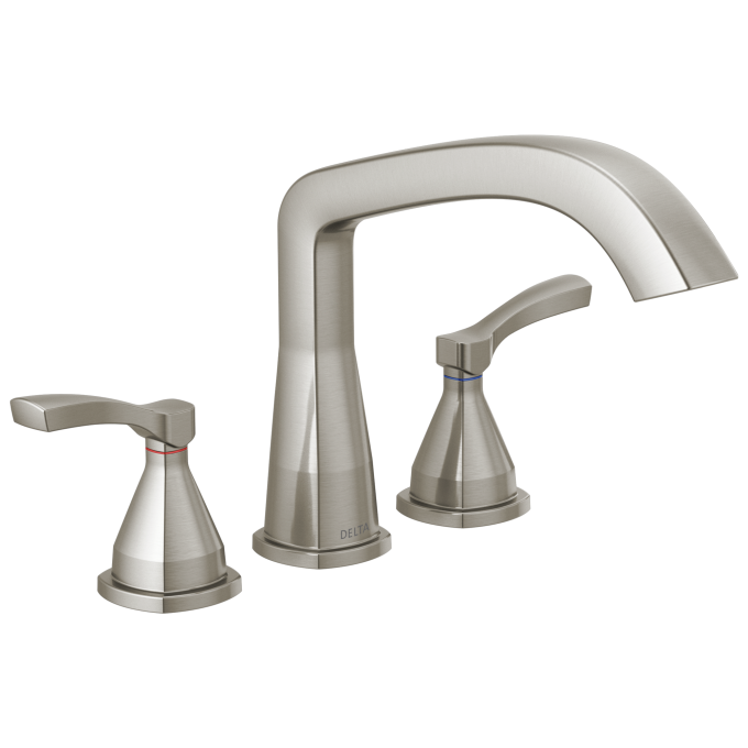 DELTA Stryke Three Hole Roman Tub Trim — Lumicoat® Stainless