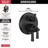 DELTA Dorval Traditional 2-Handle Monitor 17 Series Valve Trim with 3 Setting Diverter — Matte Black