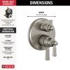 DELTA Dorval Traditional 2-Handle Monitor 17 Series Valve Trim with 3 Setting Diverter — Stainless