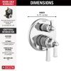 DELTA Dorval Traditional 2-Handle Monitor 17 Series Valve Trim with 3 Setting Diverter — Chrome