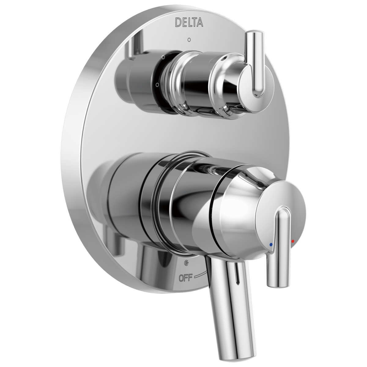 DELTA Trinsic Contemporary Two Handle Monitor 17 Series Valve Trim with 3-Setting Integrated Diverter — Chrome