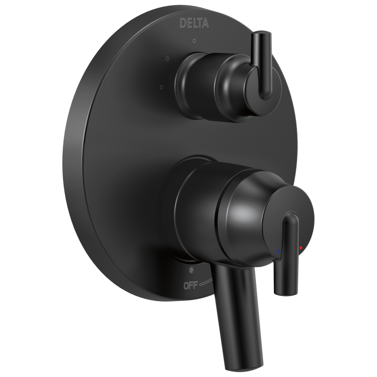 DELTA Trinsic Contemporary Monitor 17 Series Valve Trim with 3-Setting Integrated Diverter — Matte Black