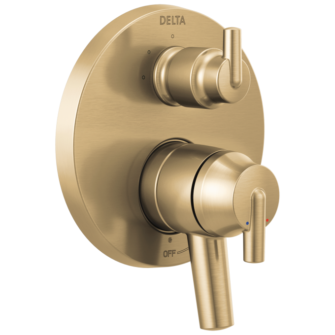 DELTA Trinsic Contemporary Monitor 17 Series Valve Trim with 3-Setting Integrated Diverter — Champagne Bronze