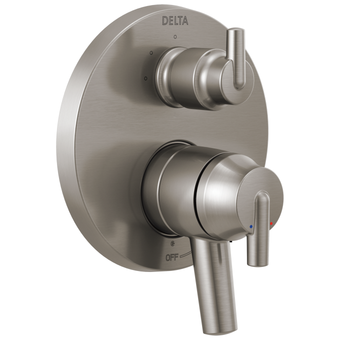DELTA Trinsic Contemporary Two Handle Monitor 17 Series Valve Trim with 3-Setting Integrated Diverter — Stainless