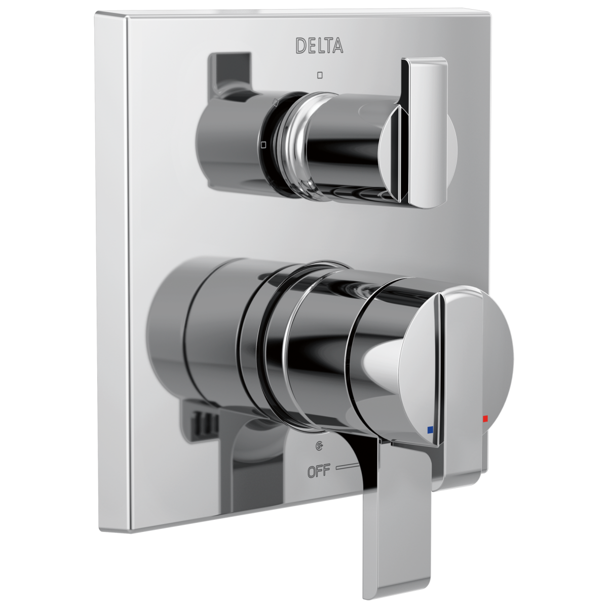 DELTA Ara Angular Modern Monitor 17 Series Valve Trim with 3-Setting Integrated Diverter — Chrome