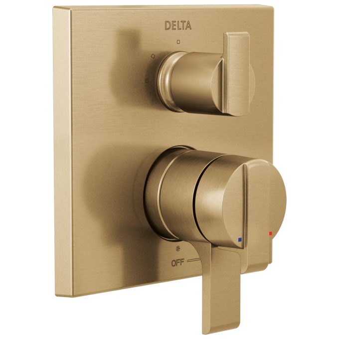 DELTA Ara Angular Modern Monitor 17 Series Valve Trim with 3-Setting Integrated Diverter — Champagne Bronze