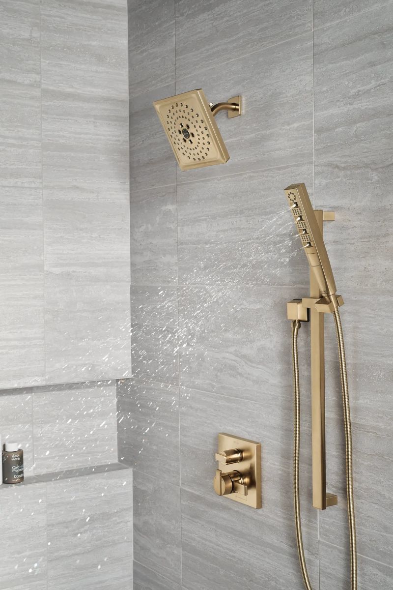 DELTA Ara Angular Modern Monitor 17 Series Valve Trim with 3-Setting Integrated Diverter — Champagne Bronze