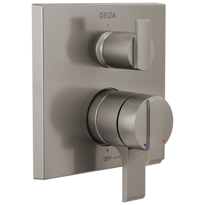 DELTA Ara Angular Modern Monitor 17 Series Valve Trim with 3-Setting Integrated Diverter — Stainless