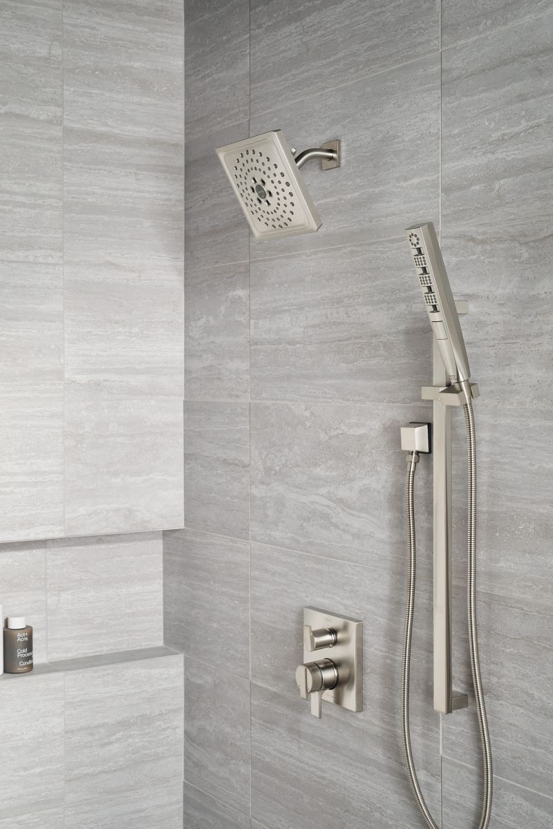 DELTA Ara Angular Modern Monitor 17 Series Valve Trim with 3-Setting Integrated Diverter — Stainless