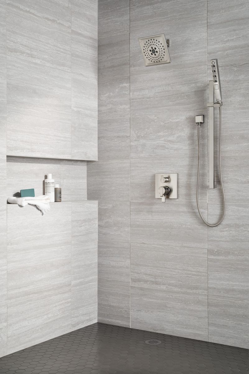 DELTA Ara Angular Modern Monitor 17 Series Valve Trim with 3-Setting Integrated Diverter — Stainless