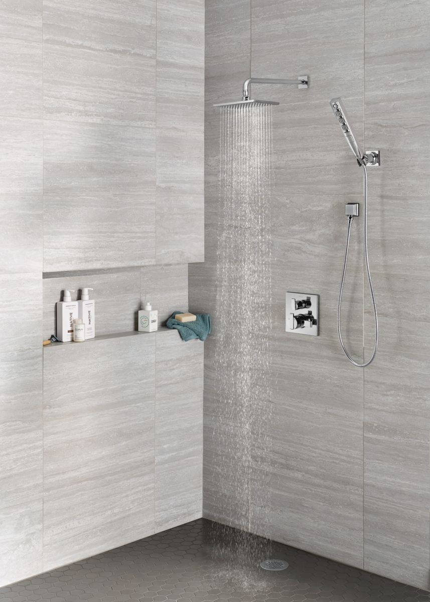 DELTA Ara Angular Modern Monitor 17 Series Valve Trim with 3-Setting Integrated Diverter — Chrome