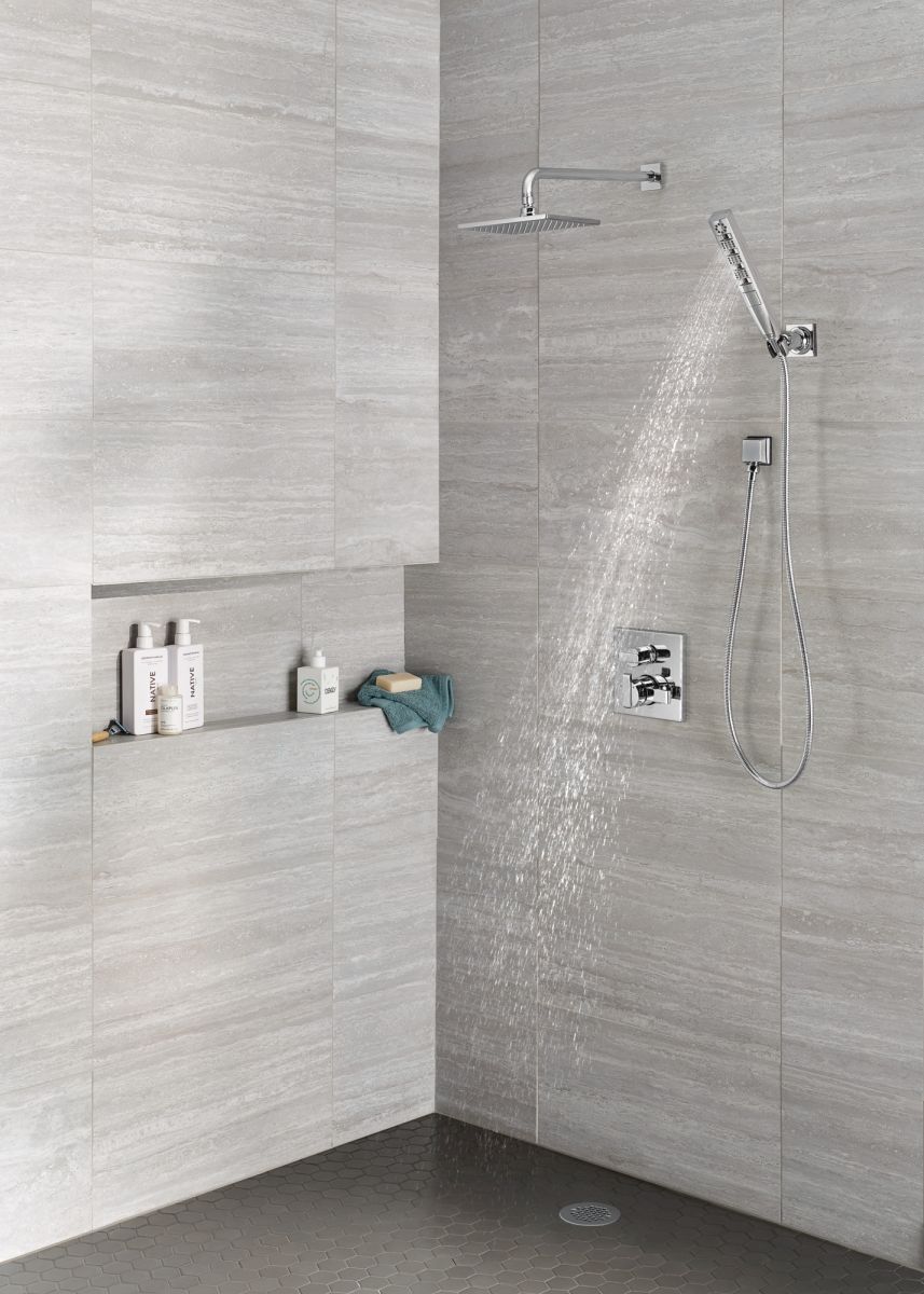 DELTA Ara Angular Modern Monitor 17 Series Valve Trim with 3-Setting Integrated Diverter — Chrome