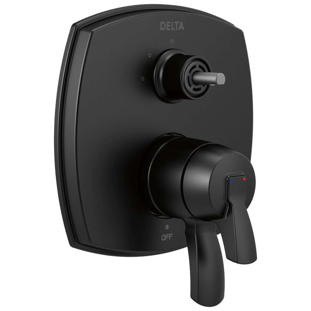 DELTA Stryke 17 Series Integrated Diverter Trim with Three Function Diverter Less Diverter Handle — Matte Black