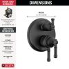 DELTA Broderick 17 Series Integrated Diverter Trim 3-Setting — Matte Black